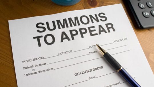 Summons to appear - Process Server Manchester